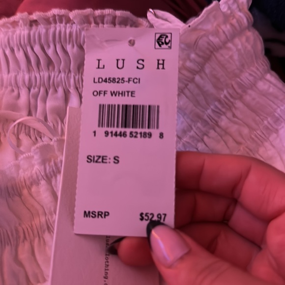 lush flowy white springtime spaghetti string strapless short dress size small - Picture 4 of 4